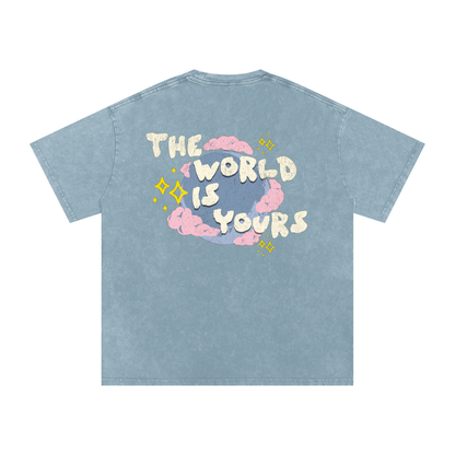 1.o.K BLVE "TWIY" Snow Washed Oversized Cotton T-Shirt